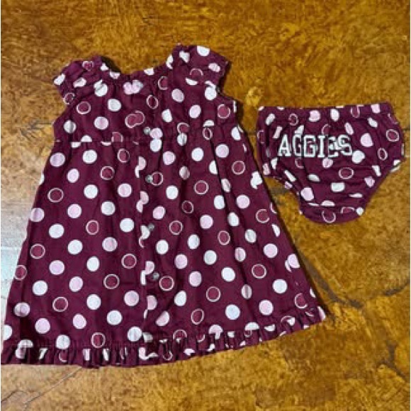 Texas A&M Aggies girls embroidered dress and bloomers 18 months - Picture 3 of 6